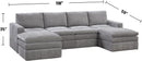 Poundex 6-Piece Upholstered Modular Sectional, Granite