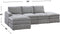 Poundex 5-Piece Upholstered Sectional Modular Sofa, Granite