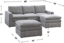 Poundex Granite Morgan Fabric 5-Piece Modular Sofa Set Sectional