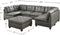 Poundex 7 Piece Breathable Leatherette Modular Sectional Sofa Set, Antique Grey