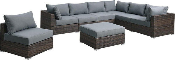 Poundex PDEX-717 Patio Set, Gray/Brown