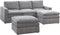 Poundex Granite Morgan Fabric 5-Piece Modular Sofa Set Sectional