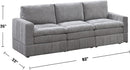 Poundex 6-Piece Upholstered Modular Set Sofas, Granite