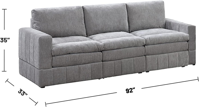 Poundex Granite Morgan Fabric 5-Piece Set Modular Sofa