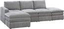 Poundex 5-Piece Upholstered Sectional Modular Sofa, Granite