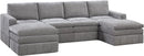 Poundex 6-Piece Upholstered Modular Sectional, Granite