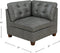 Poundex 7 Piece Breathable Leatherette Modular Sectional Sofa Set, Antique Grey