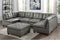 Poundex 7 Piece Breathable Leatherette Modular Sectional Sofa Set, Antique Grey