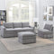 Poundex Granite Morgan Fabric 5-Piece Set Modular Sofa