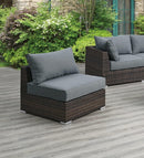 Poundex PDEX-717 Patio Set, Gray/Brown